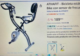 Bicicleta estática ATIVAFIT con sensor