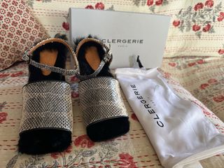 Sandalias Clergerie Piel Serpiente y Pelo