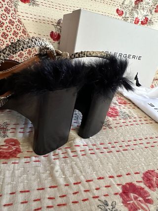 Sandalias Clergerie Piel Serpiente y Pelo