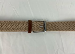 Cinturón trenzado elástico beige