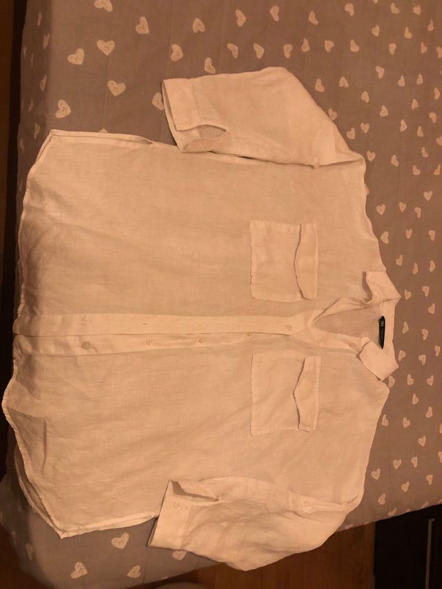 Camisa blanca Zara Lino
