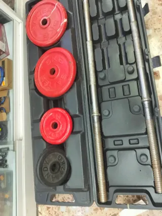 Lote de pesas y barras