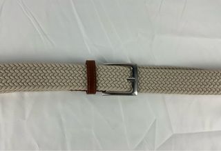 Cinturón elástico trenzado crema