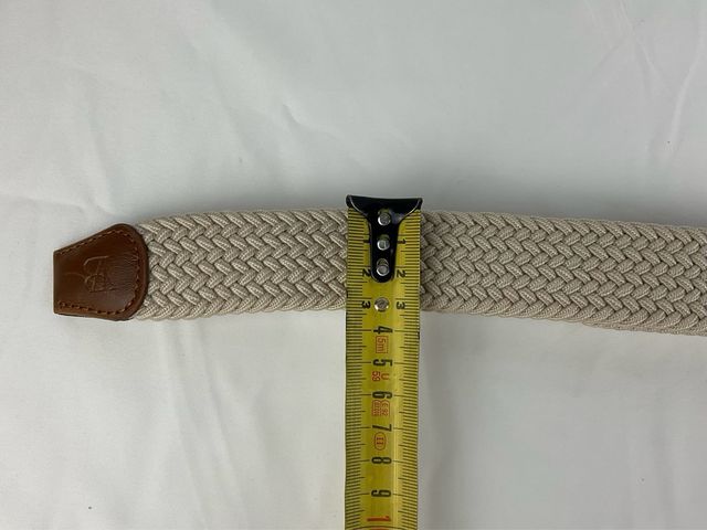 Cinturón elástico trenzado crema
