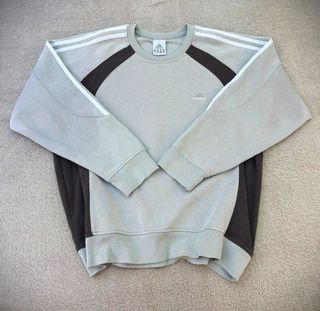 Adidas Sweathoodie Vintage Y2K Grey Athletic Retro