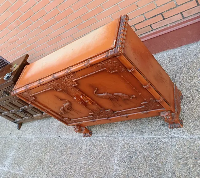 Mueble recibidor bambú y madera