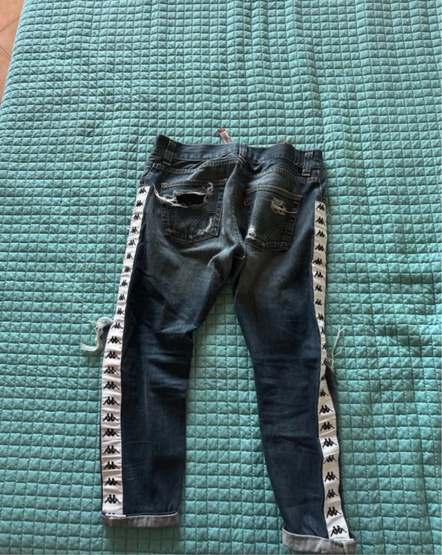 Jeans Kappa Strappati Banda Laterale