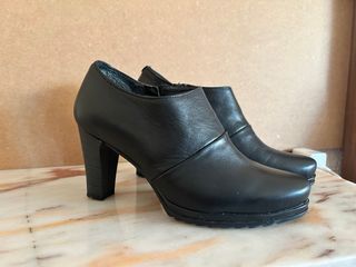 Botines de piel negros mujer