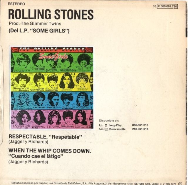 The Rolling Stones: Respetable Single Cover