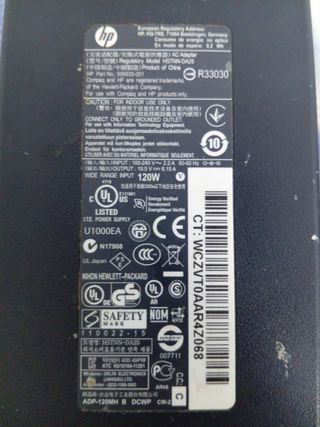 Cargador HP 120W para portátil y ordenador de mesa