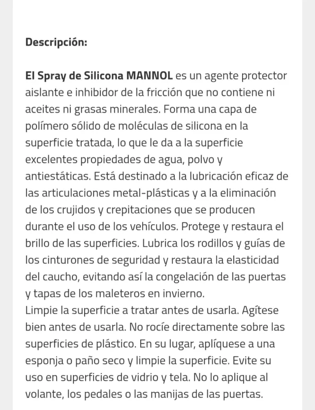 5 Botes Spray Silicona Mannol 9963 de 450ml