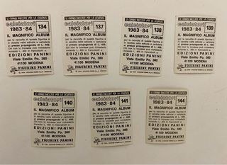 7 figurine Panini SS Lazio 1983/84 perfette