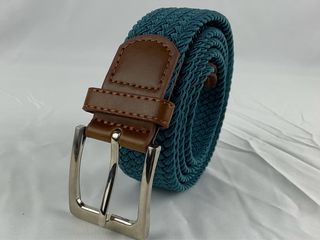 Cinturón elástico trenzado verde azulado