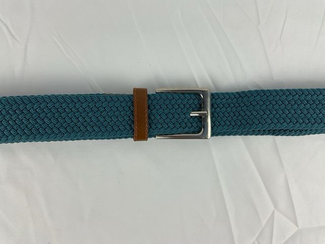 Cinturón elástico trenzado verde azulado
