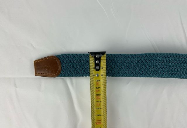 Cinturón elástico trenzado verde azulado