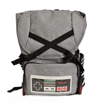 ✅ Nintendo Gris Diseño Mando NES Original-Mochila