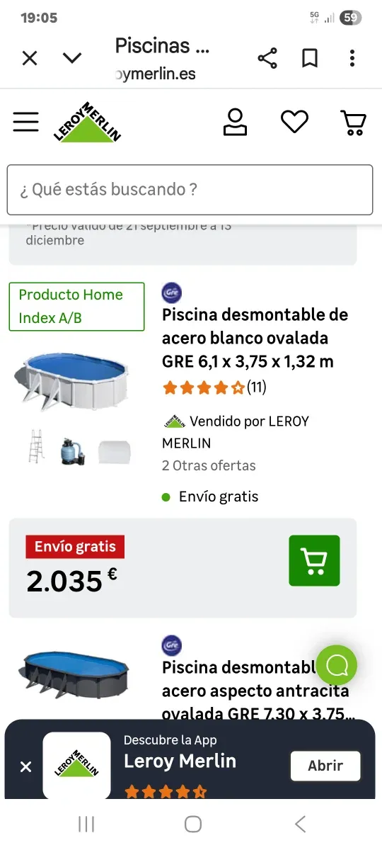 Piscina desmontable GRE acero blanco