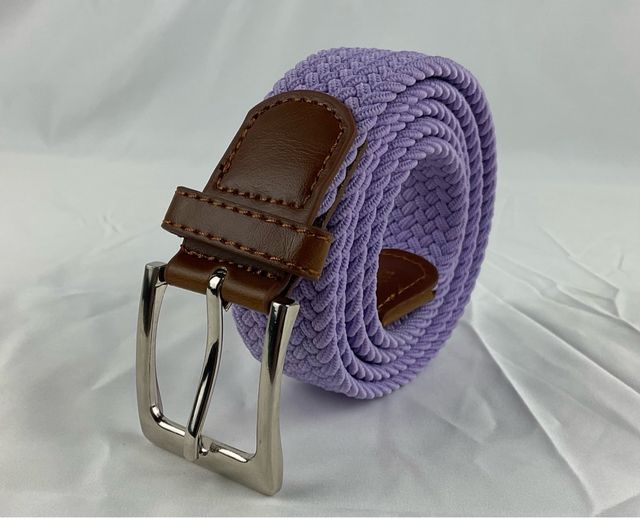 Cinturón elástico trenzado lila