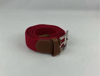 Cinturón elástico trenzado burdeos