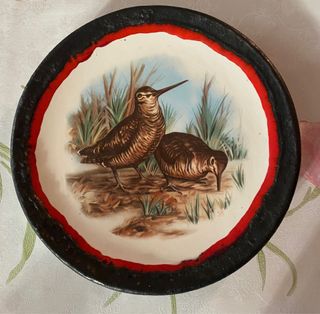 Piatto in ceramica F. Bozzola con uccelli