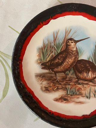 Piatto in ceramica F. Bozzola con uccelli