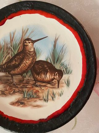 Piatto in ceramica F. Bozzola con uccelli