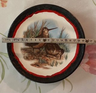 Piatto in ceramica F. Bozzola con uccelli