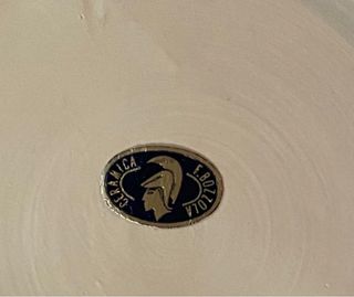 Piatto in ceramica F. Bozzola con uccelli