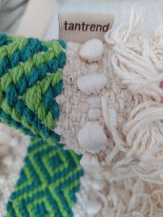 Bolso Trantend crema con detalles verde