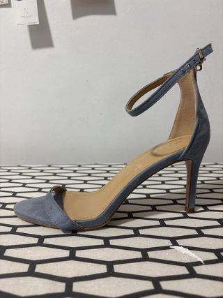 Sandalias tacón verano azul celeste