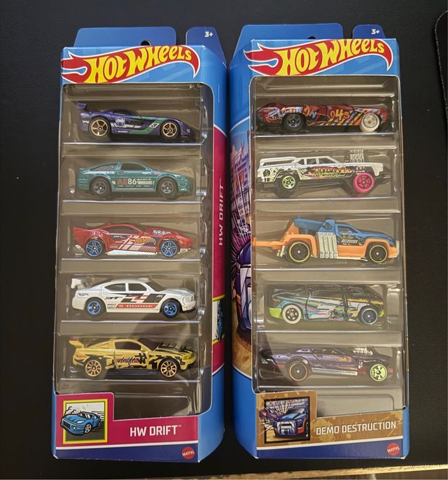 Lote 2 packs Hot Wheels nuevos – HW Drift + Demo D