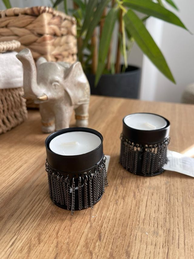 Suporte de velas Casa metal preto