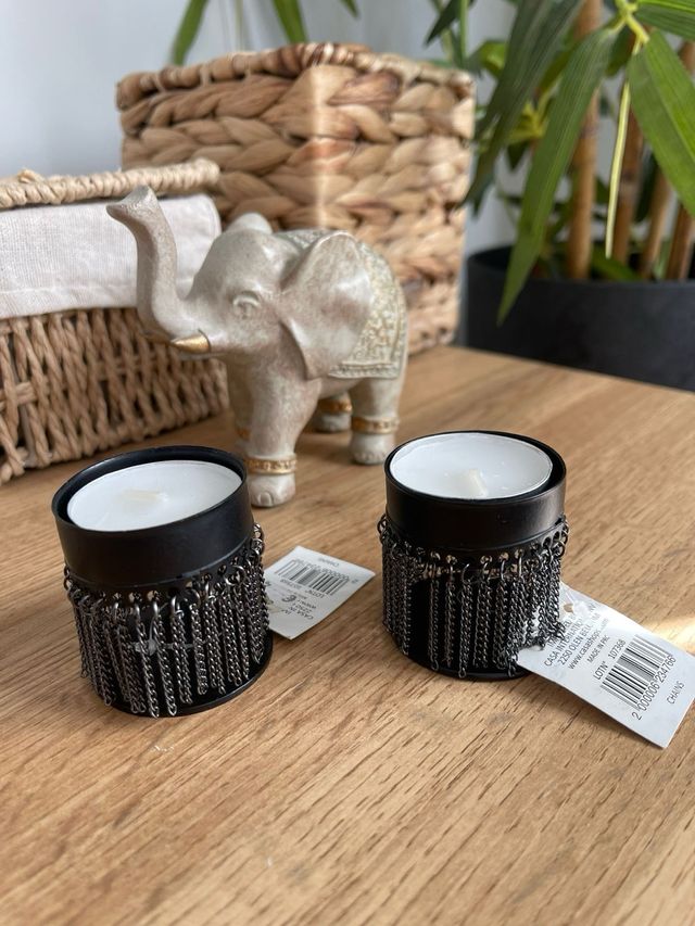 Suporte de velas Casa metal preto