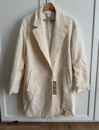 Cappotto Zara Beige/Bianco Taglia M
