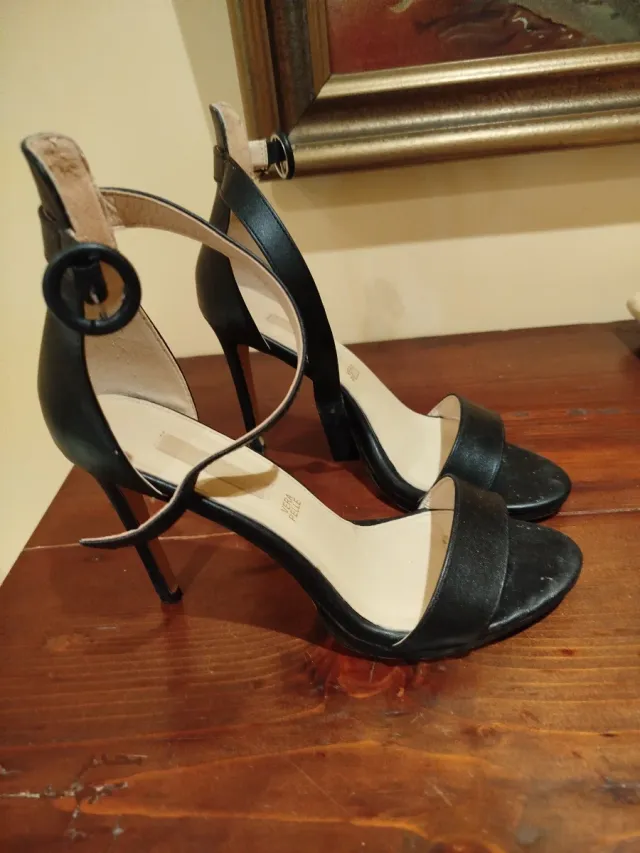 Sandali neri donna tacco alto n.39