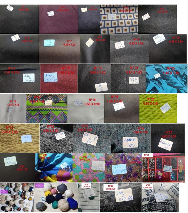 Stock stoffe e materiali vari