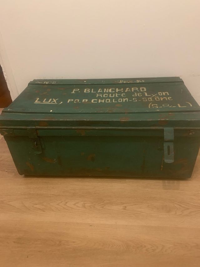 Caja de tren metálica antigua P. Blanchard