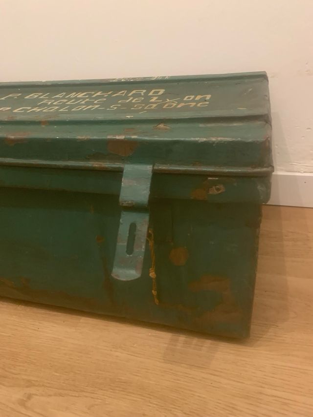 Caja de tren metálica antigua P. Blanchard