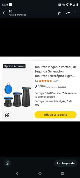 Taburete telescópico plegable