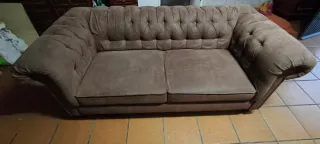 Sofá Chester Vintage Marrón Tela