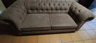 Sofá Chester Vintage Marrón Tela