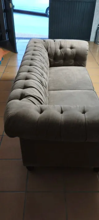 Sofá Chester Vintage Marrón Tela