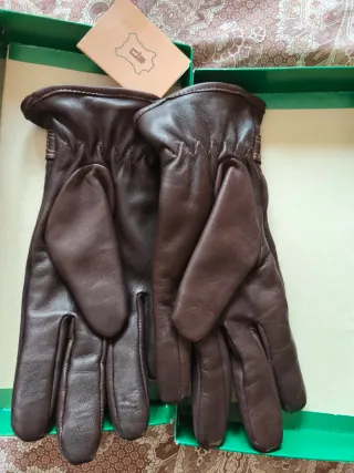 Guantes de piel marrones de mujer talla única