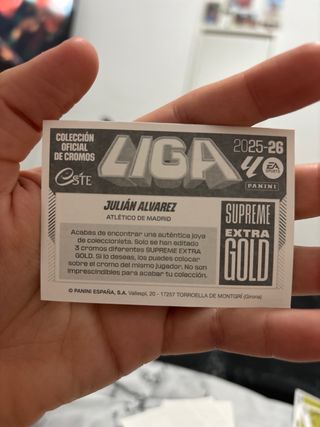 Carta Supreme Extra Gold Julián Álvarez