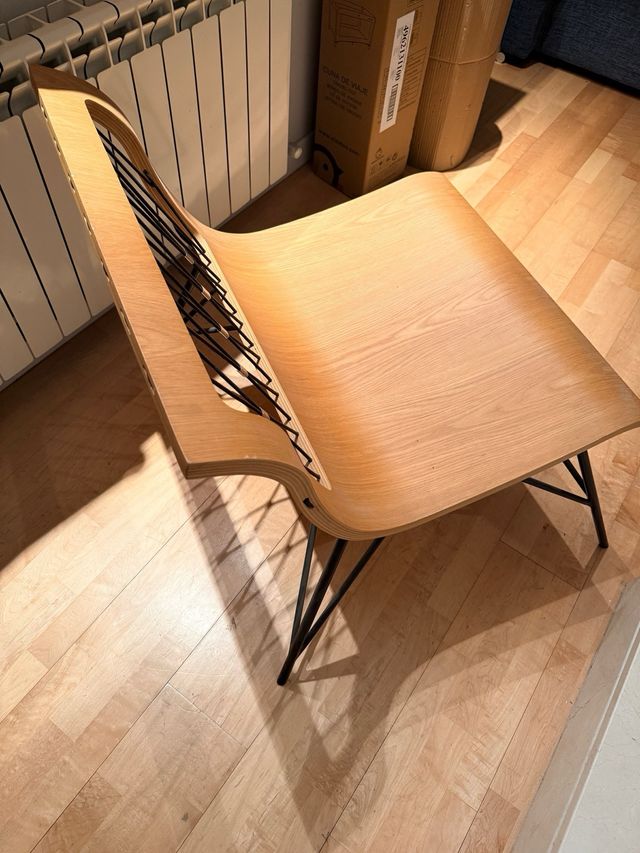 Silla diseño madera y metal