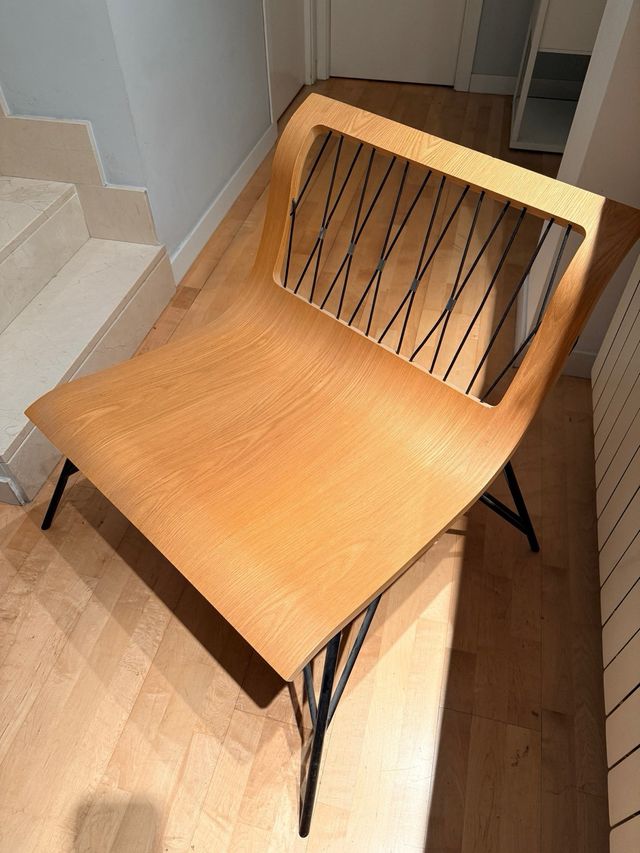 Silla diseño madera y metal