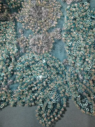 Vestido de fiesta azul turquesa