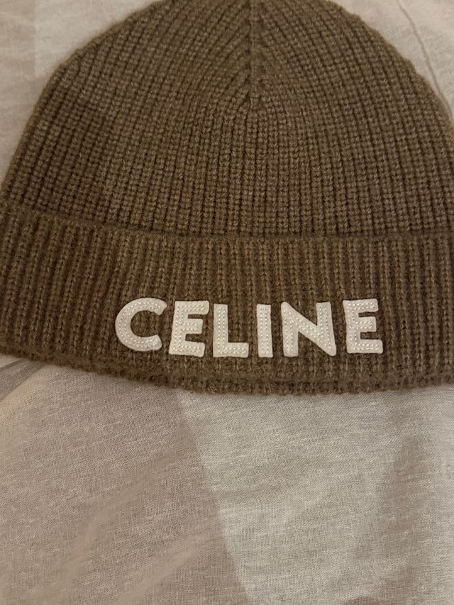 Gorro de lana Celine beige/marrón