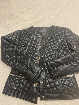 Chaqueta de cuero negra Cortefiel
