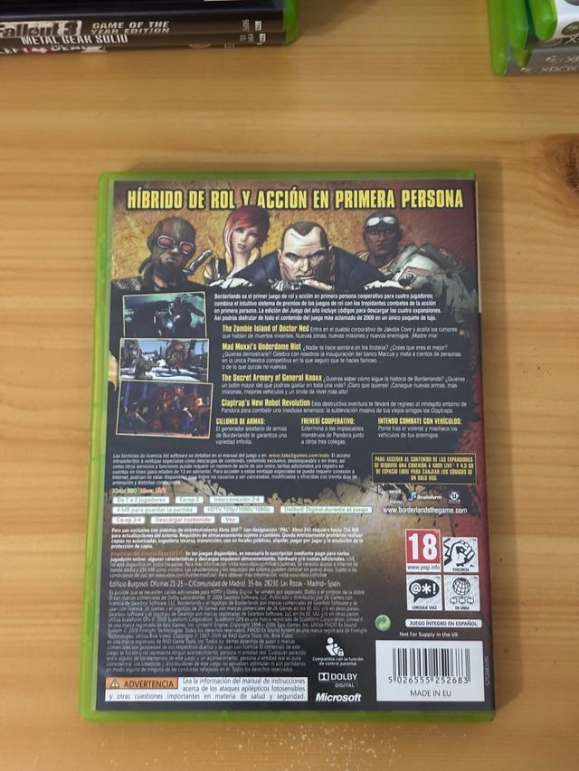 Borderlands Edición Juego del Año Xbox 360